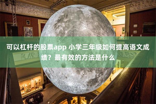 可以杠杆的股票app 小学三年级如何提高语文成绩？最有效的方法是什么