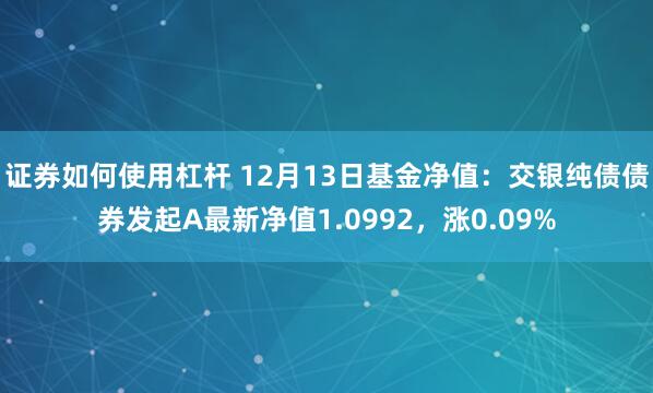 证券如何使用杠杆 12月13日基金净值：交银纯债债券发起A最新净值1.0992，涨0.09%